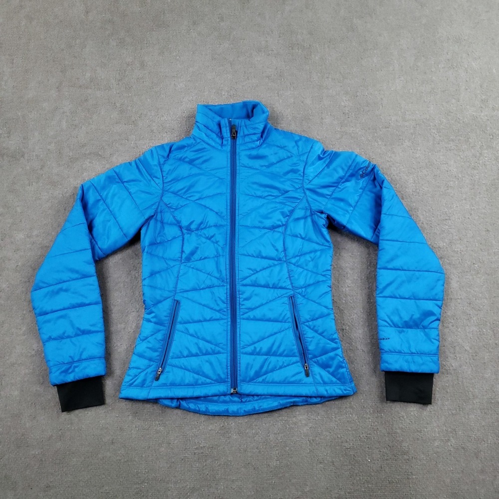 Columbia‎ Jacket Womens XS Blue Quilted Insulated Full Zip Pockets Omni-Heat